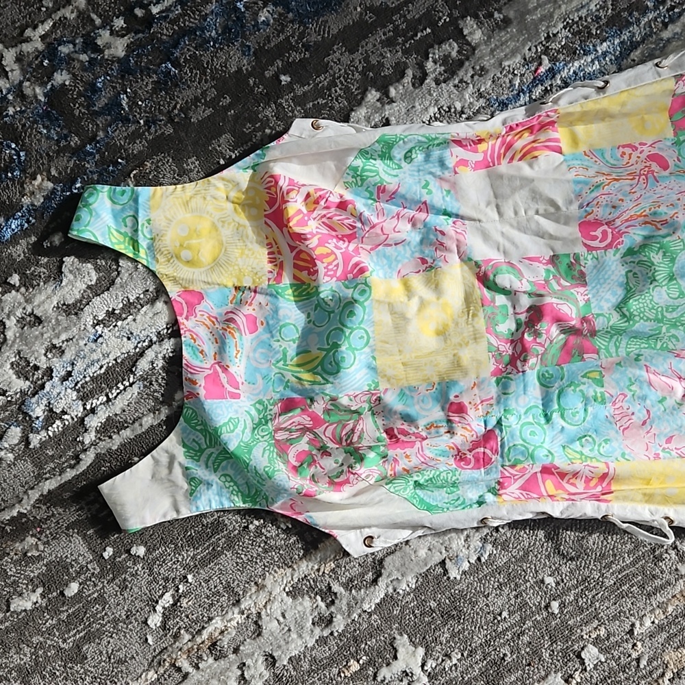 Lilly Pulitzer Multi Patchwork Lace Up "Delia" Mi… - image 3